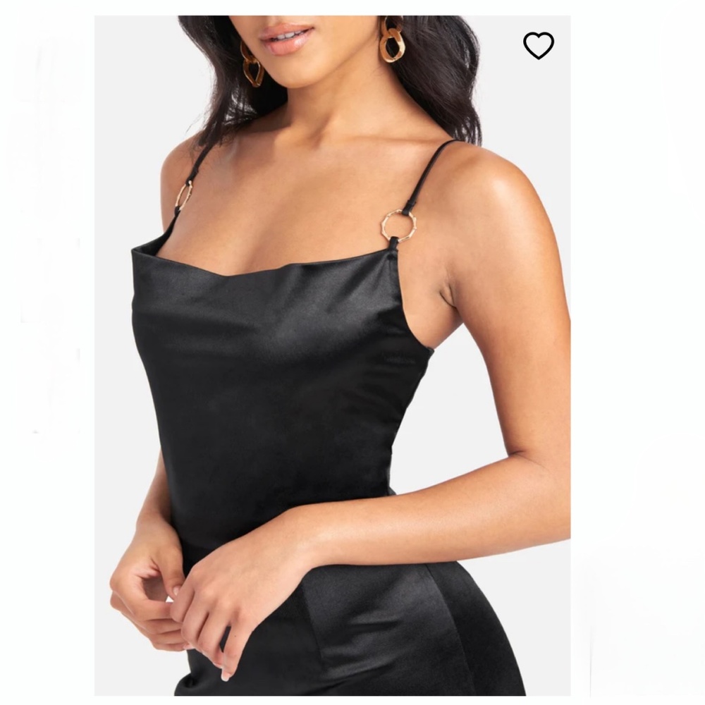 SATIN GOLD RING MINI DRESS